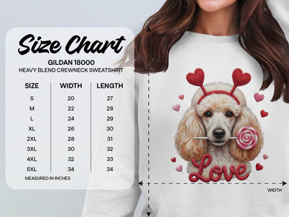 Valentine Poodle T-Shirt, Cute Dog Tee, Love Heart Headband, Candy Gift, Unique Dog Lover T-Shirt, Valentine's Day Gift T-Shirt