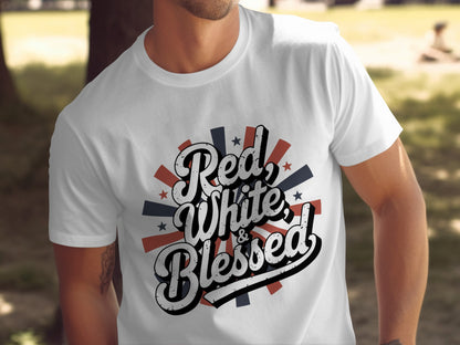 Red White and Blessed Patriotic Graphic T-Shirt product