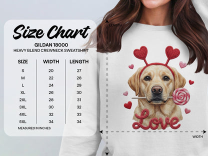 Valentine Labrador T-Shirt, Dog with Hearts, Cute Puppy T Shirt, Love Shirt, Valentines Gift, Dog Lover Tee, Holiday Gift, Trendy Shirt