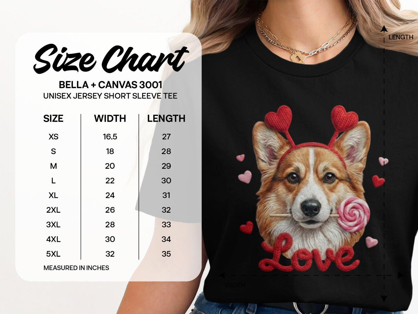 Corgi Valentines T-Shirt, Cute Dog Tee, Love Heart Puppy, Dog Lover Gift, Valentine's Day Shirt, Pet T Shirt, Puppy T-Shirt Design