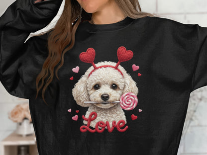 Cute Poodle Dog Valentines T-Shirt, Love T-Shirt, Valentines Gift Idea, Valentines Day Shirt, Dog Lover Shirt, Gift for Dog Owners
