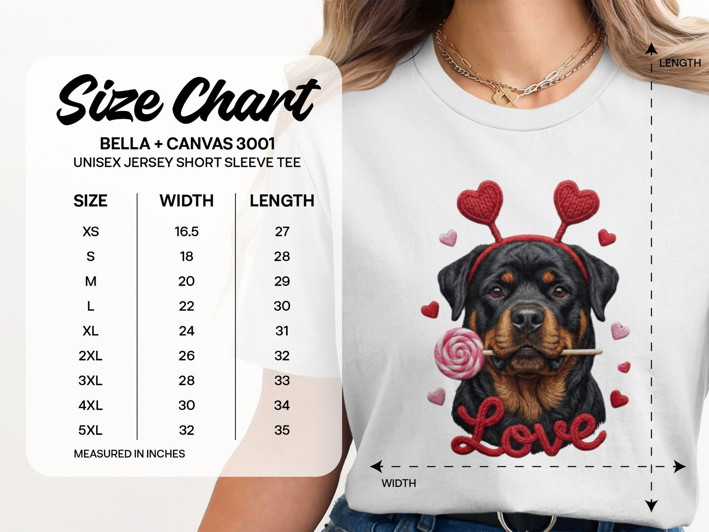 Rottweiler T-Shirt, Valentines Day Dog, Cute Puppy Tee, Dog With Hearts, Pet Lover Gift, Dog Breed Shirt, Love Rottie T Shirt