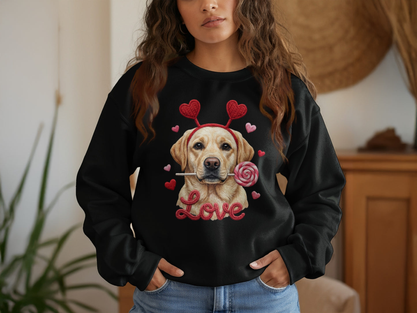 Valentine Labrador T-Shirt, Dog with Hearts, Cute Puppy T Shirt, Love Shirt, Valentines Gift, Dog Lover Tee, Holiday Gift, Trendy Shirt