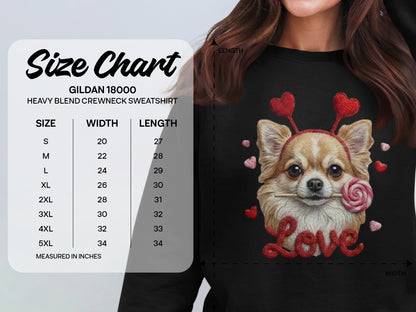 Chihuahua Valentine T Shirt, Cute Dog with Hearts Tee, Puppy Lollipop Love T-Shirt, Valentine Gift, Trendy Gift T-Shirt