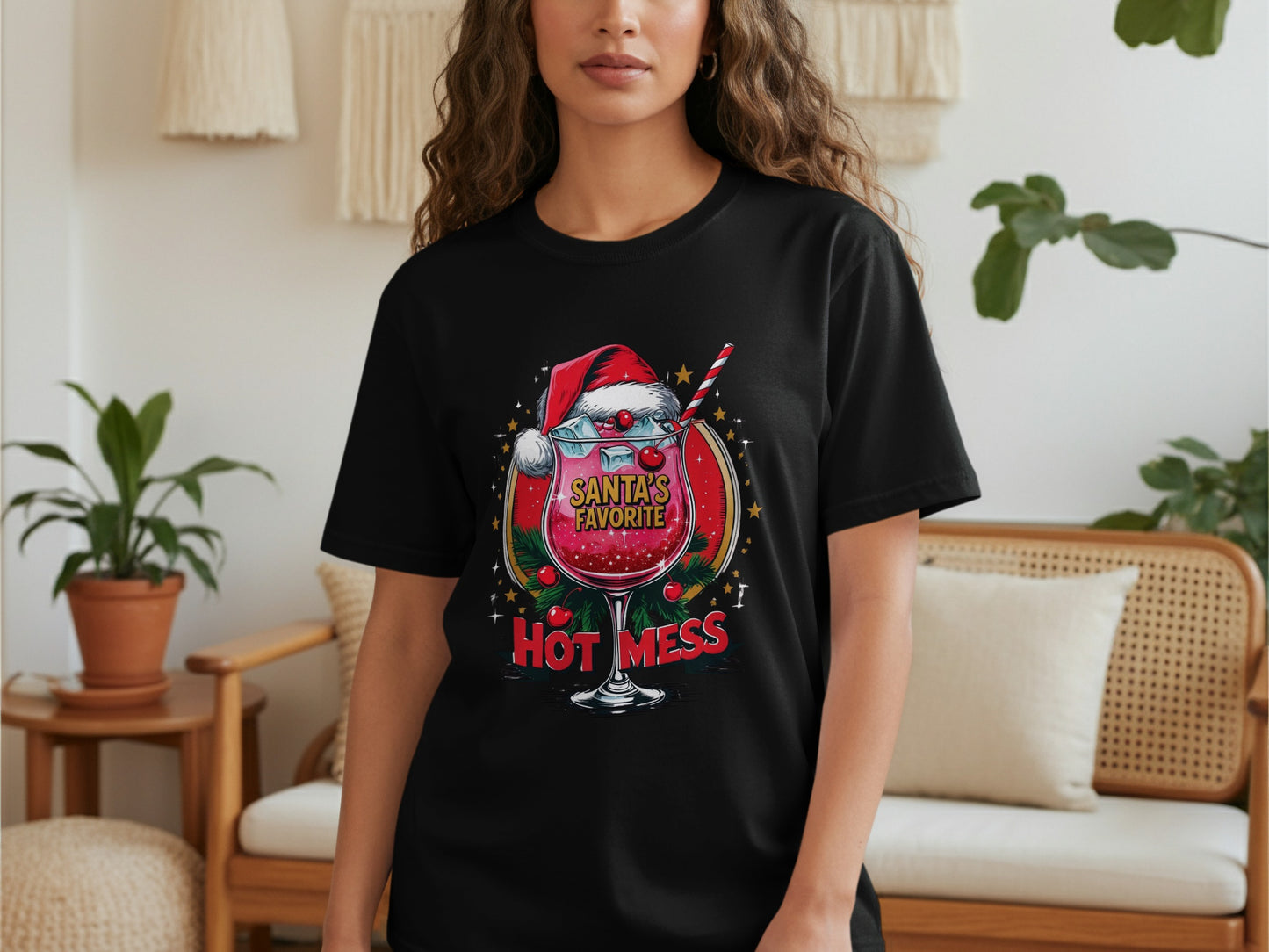 Santa's Favorite Hot Mess Graphic Shirt product type
