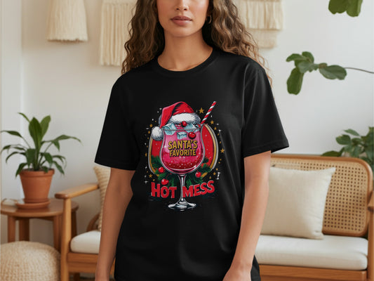 Santa's Favorite Hot Mess Graphic Shirt product type