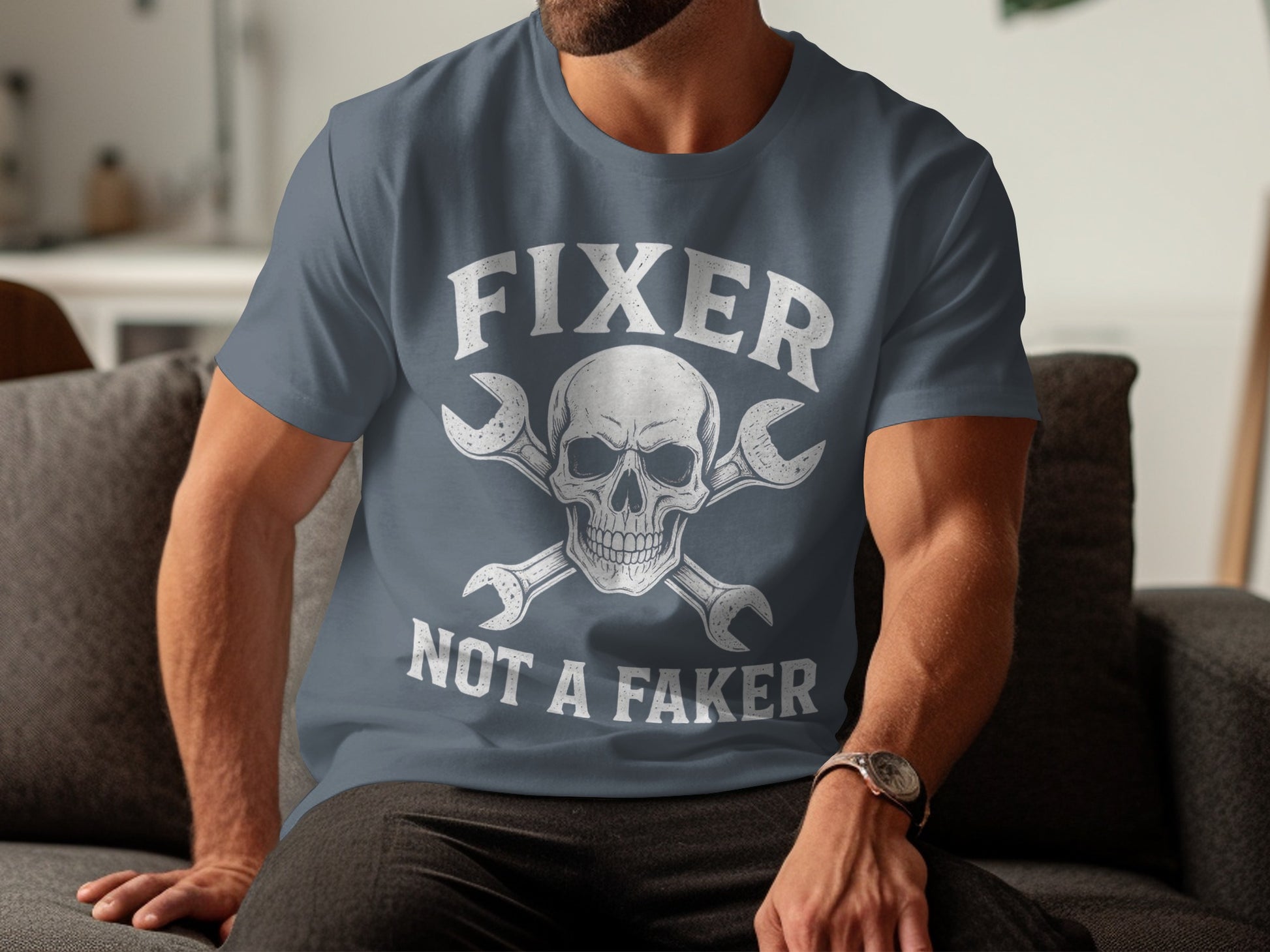 Fixer Not A Faker Skull Wrenches Graphic Tee product