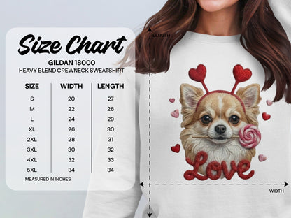 Chihuahua Valentine T Shirt, Cute Dog with Hearts Tee, Puppy Lollipop Love T-Shirt, Valentine Gift, Trendy Gift T-Shirt