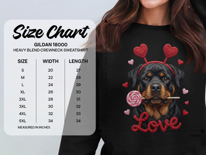 Rottweiler T-Shirt, Valentines Day Dog Shirt, Love Heart T-Shirt, Cute Rottweiler Dog, Candy Shirt, Dog Lover Tee, Valentines Tee