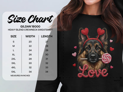 German Shepherd T-Shirt, Valentine Dog, Cute Dog Tee, Heart Headband Puppy Shirt, Dog Lover Valentine Gift, Love T-Shirt, Valentine's Day