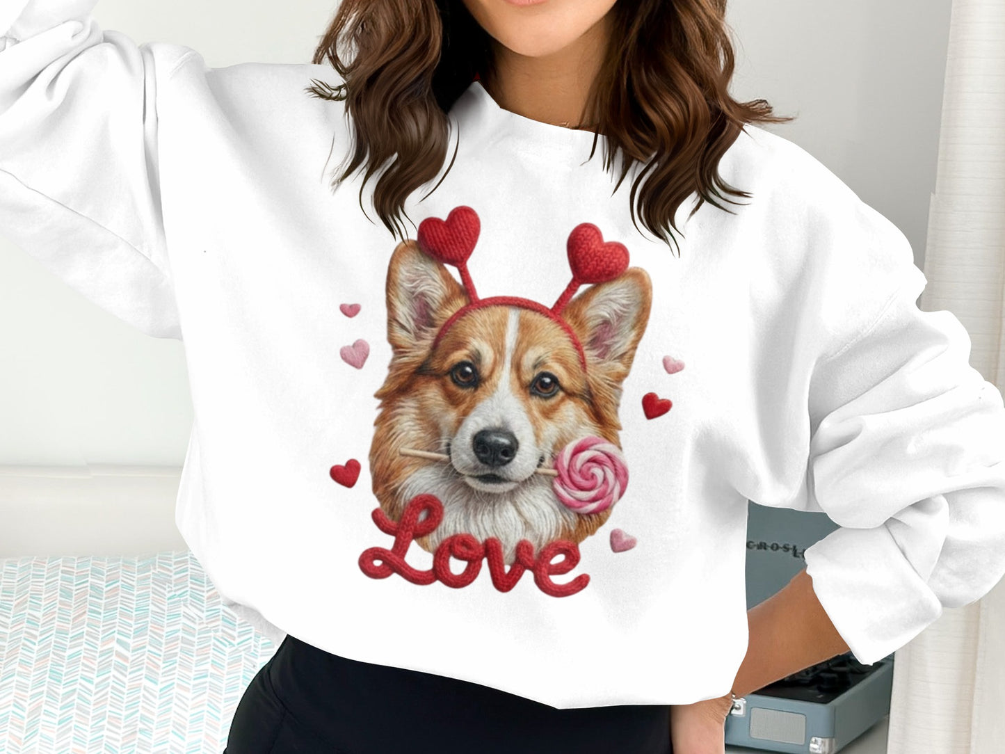 Corgi Valentines T-Shirt, Cute Dog Tee, Love Heart Puppy, Dog Lover Gift, Valentine's Day Shirt, Pet T Shirt, Puppy T-Shirt Design