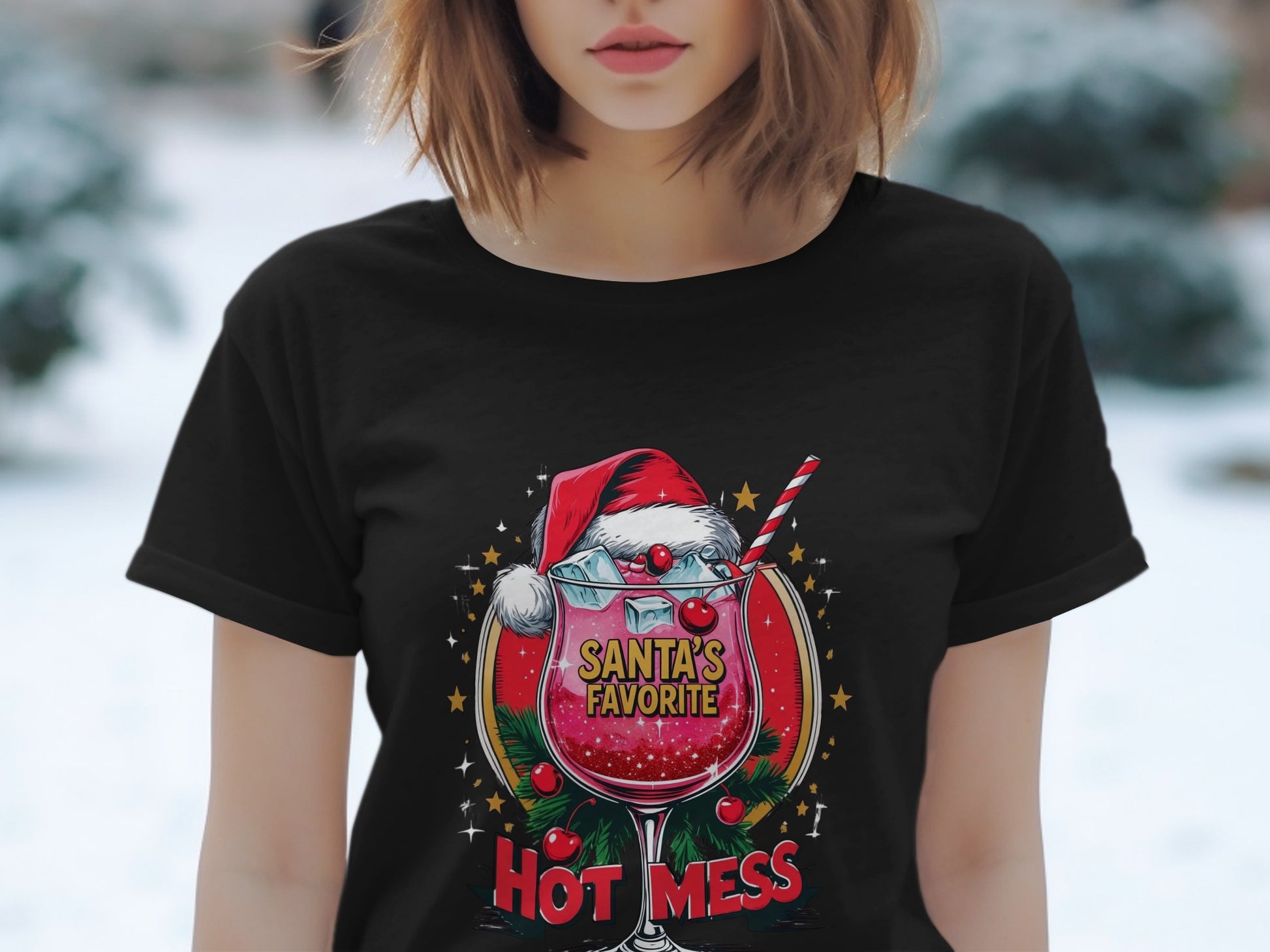 Santa's Favorite Hot Mess Festive Graphic t-shirt product