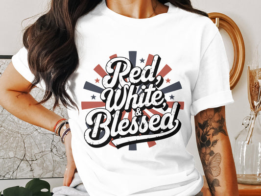 Red White and Blessed Patriotic T-shirt product type