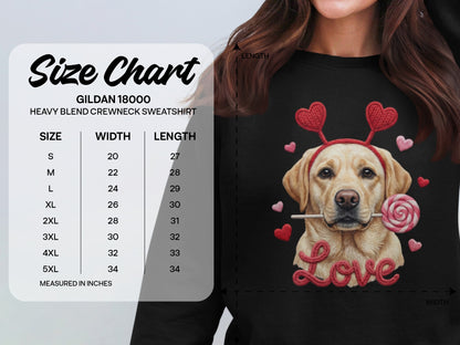 Valentine Labrador T-Shirt, Dog with Hearts, Cute Puppy T Shirt, Love Shirt, Valentines Gift, Dog Lover Tee, Holiday Gift, Trendy Shirt